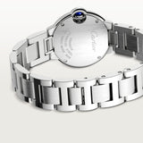 Close-up detail view of Cartier unisex watch