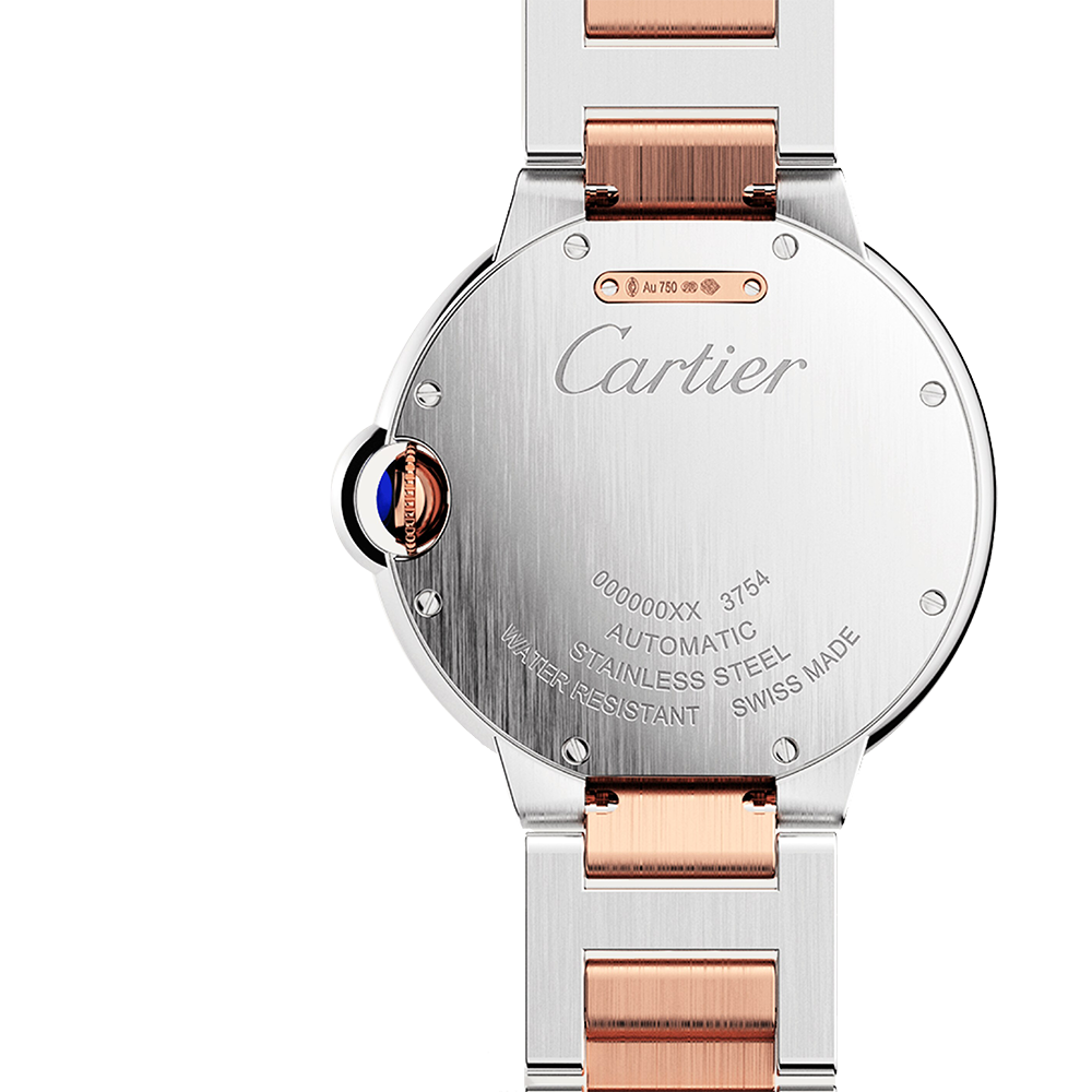 Front view of Cartier unisex rose gold watch