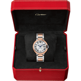 Side view of Cartier unisex rose gold watch