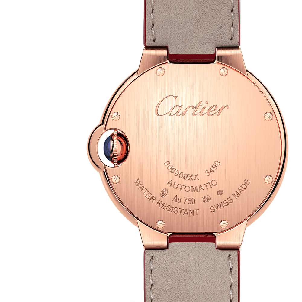 Front view of Cartier unisex rose gold watch