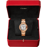 Side view of Cartier unisex rose gold watch