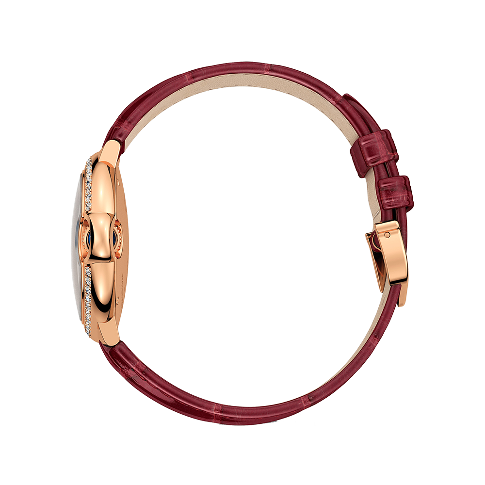 Front view of Cartier unisex rose gold watch