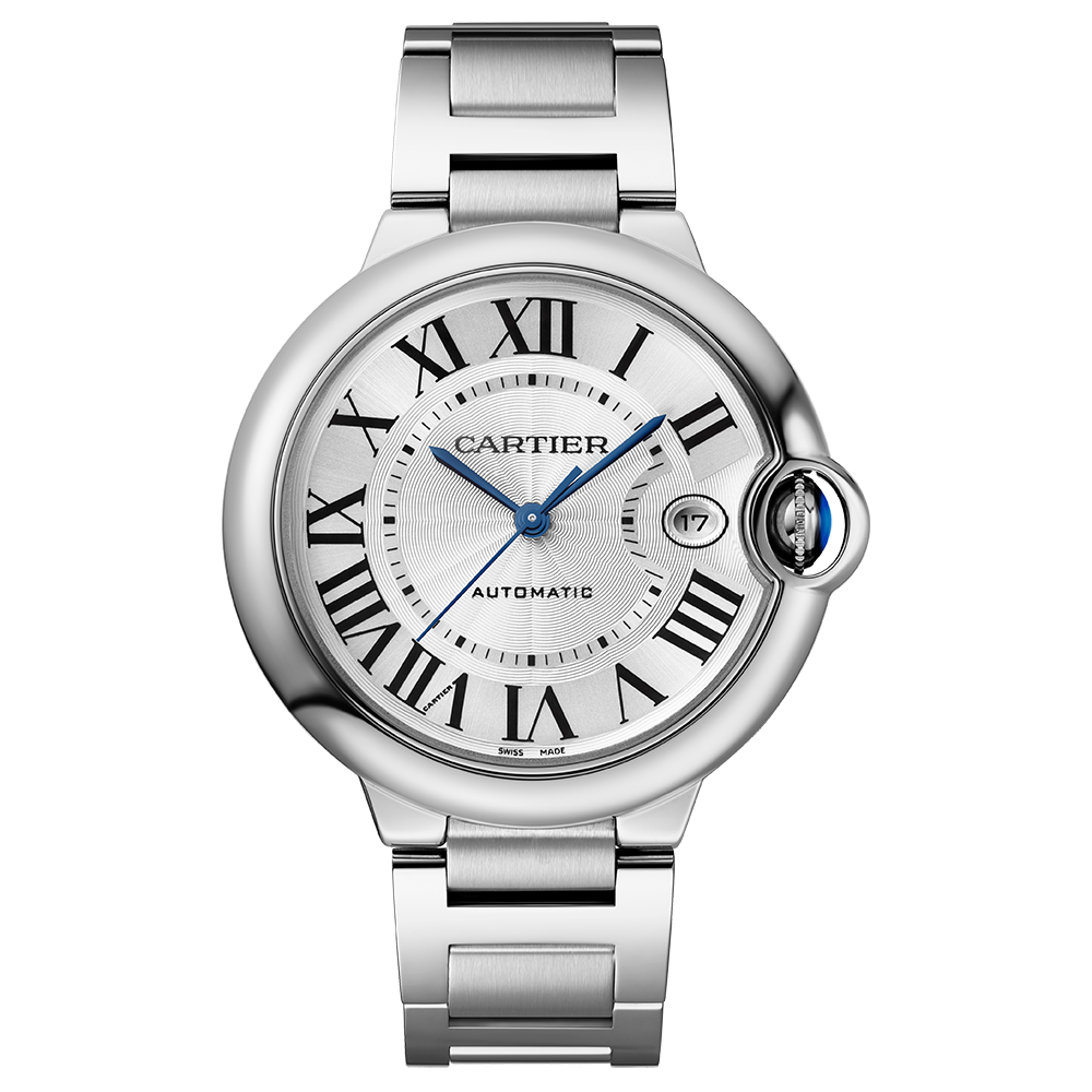 Close-up detail view of Cartier unisex watch