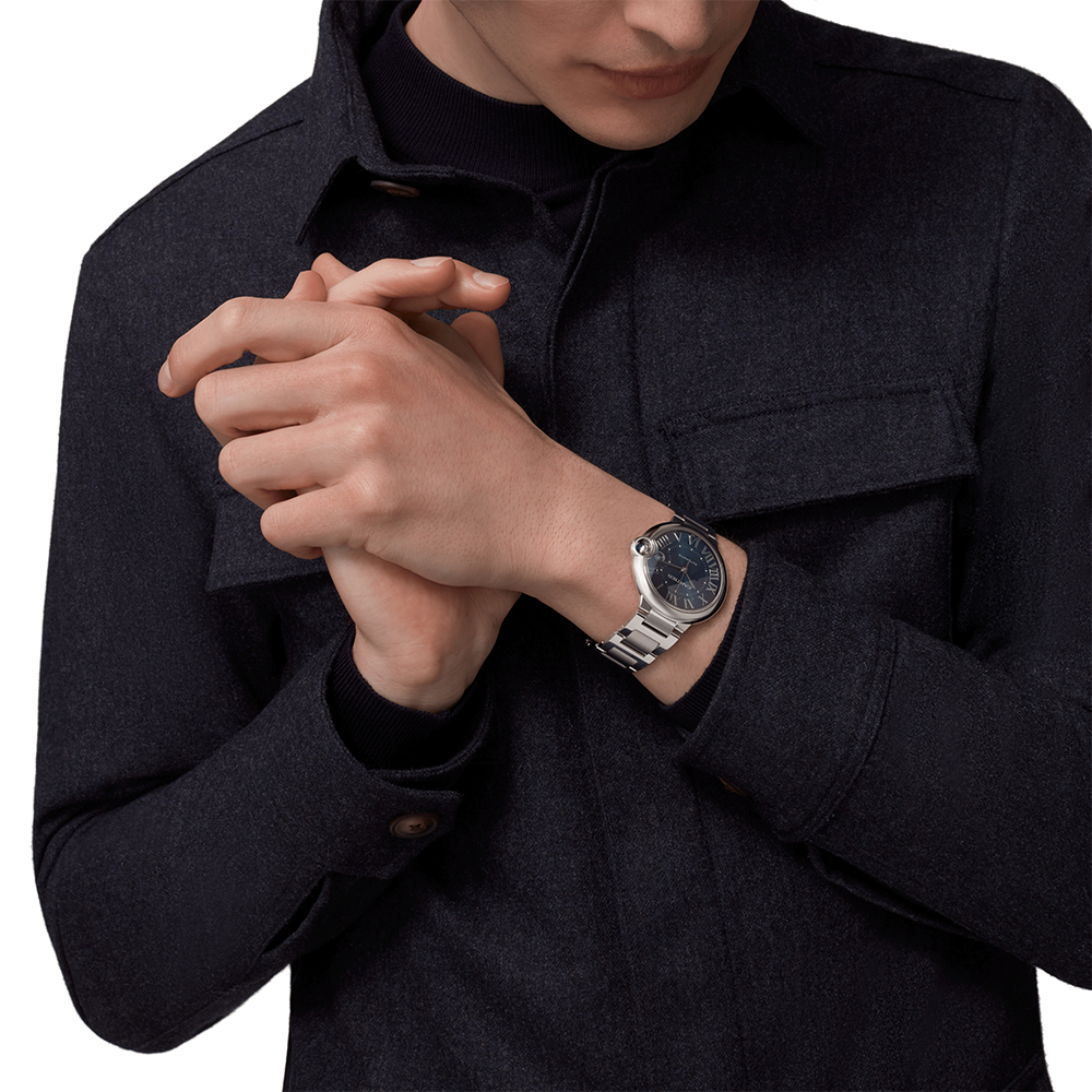 Close-up detail view of Cartier unisex watch
