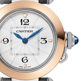 Front view of Cartier unisex rose gold watch