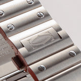 Close-up detail view of Cartier unisex watch