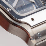 Close-up detail view of Cartier unisex watch