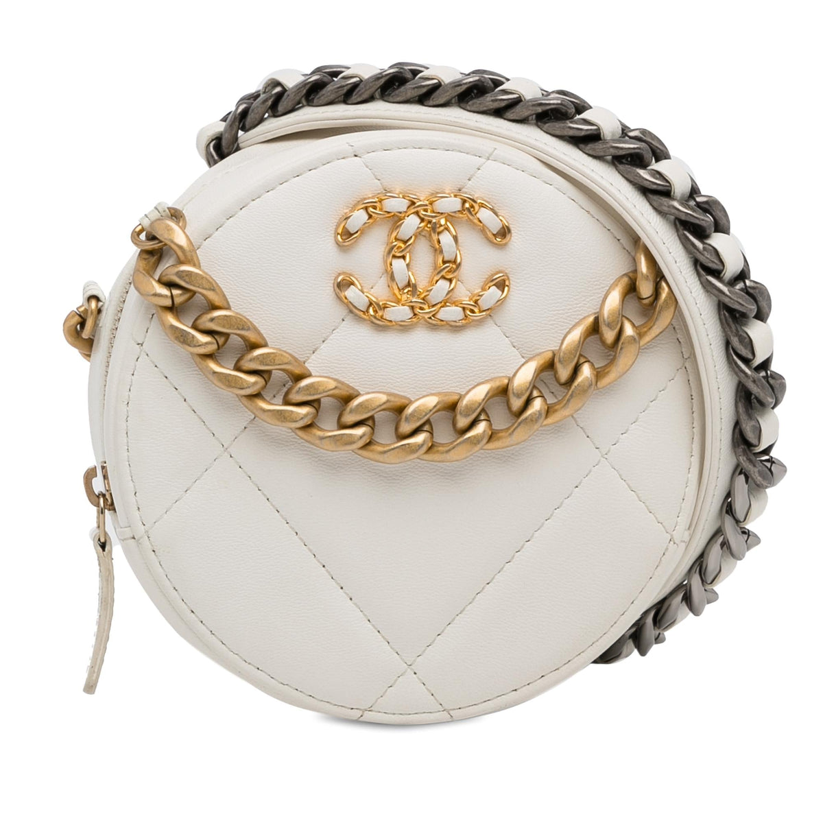 Chanel Bags Chanel 19 Round Clutch with Strap (-CY4gwG) Luxury Designer Leather Handbag