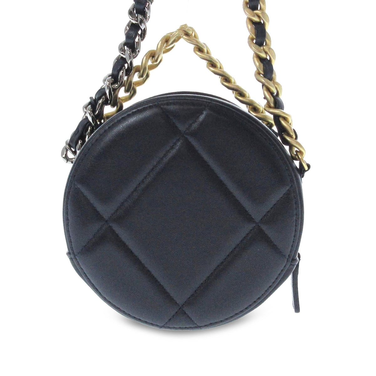 Chanel Bags Chanel 19 Round Lambskin Clutch With Chain (-6cbrO9) Elegant Everyday Designer Handbag