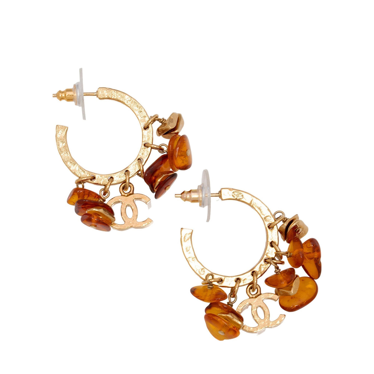 Chanel Jewellery? Chanel Amber Beaded Dangle Hoop Earrings (-jIdiVW) Elegant Everyday Fine Jewellery