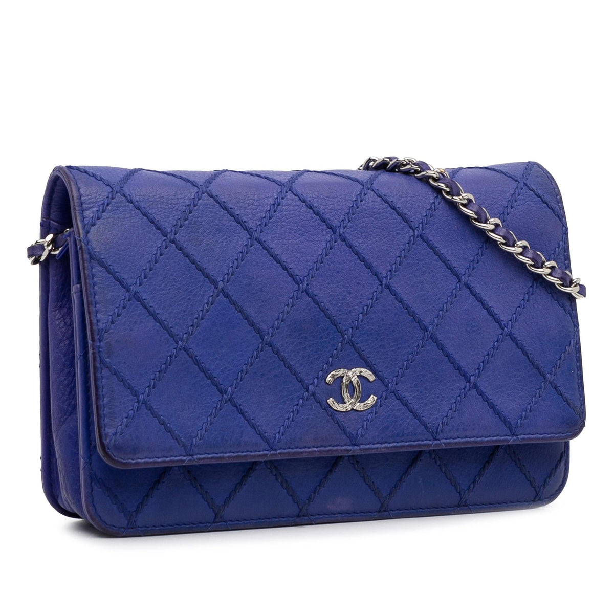 Chanel Wallets? Chanel Lambskin Wild Stitch Wallet on Chain (-IF20c2) Elegant Everyday Leather Wallet