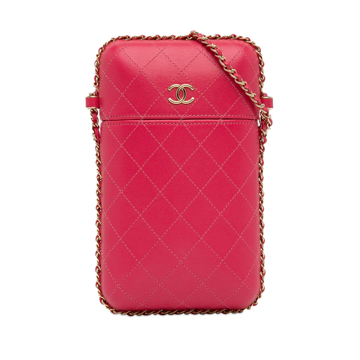 Chanel Bags Chanel Quilted Calfskin Chain Around Phone Holder (-oQsvAj) Elegant Everyday Designer Handbag
