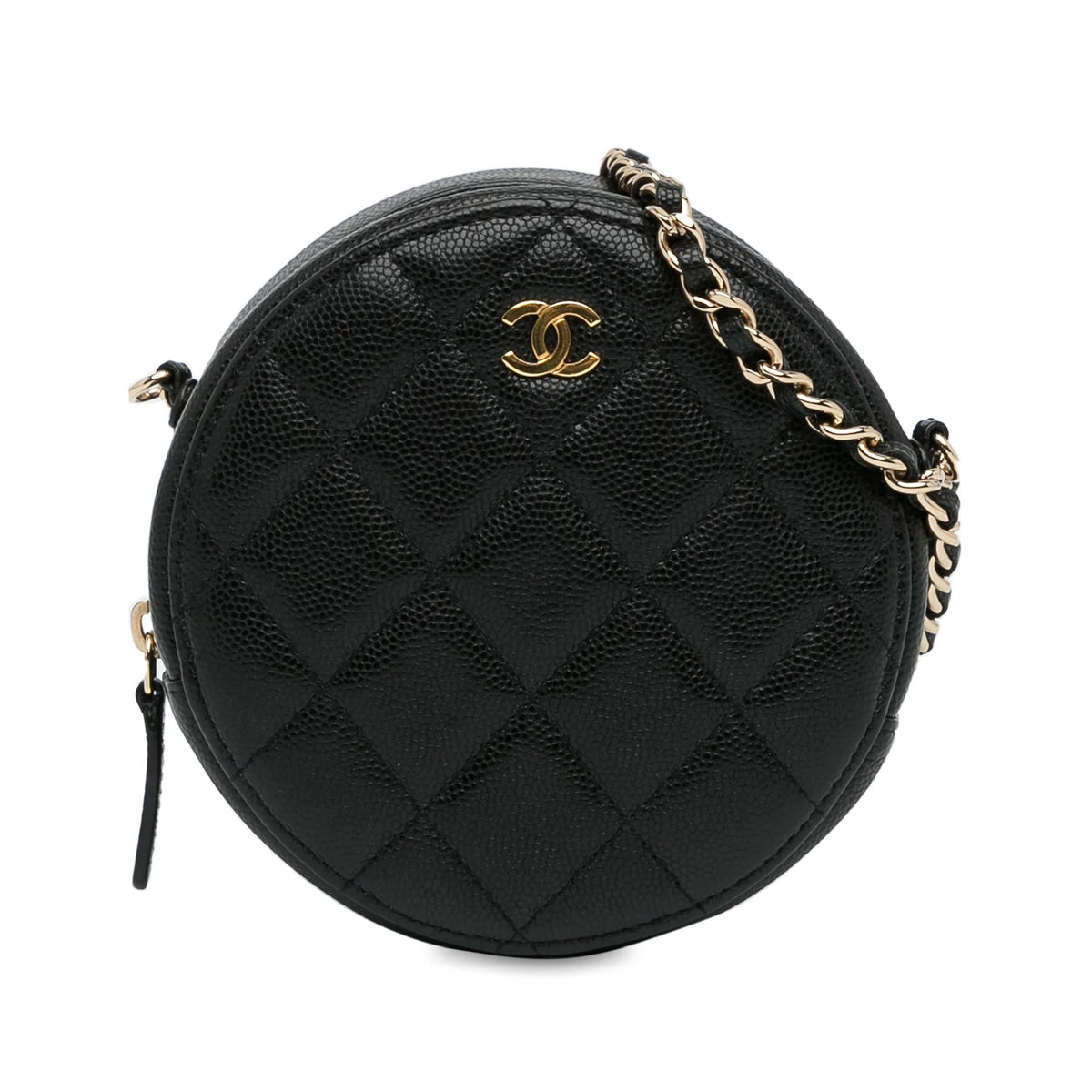 Chanel Bags Chanel Quilted Caviar Round Clutch With Chain (-ov2ka3) Elegant Everyday Designer Handbag