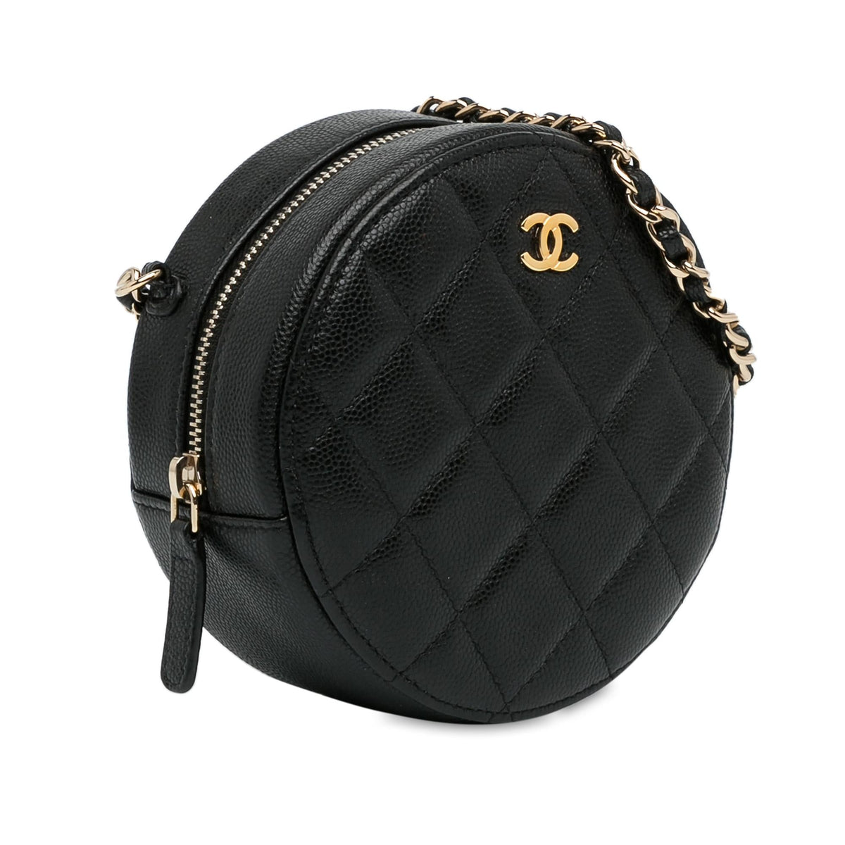 Chanel Bags Chanel Quilted Caviar Round Clutch With Chain (-ov2ka3) Elegant Everyday Designer Handbag