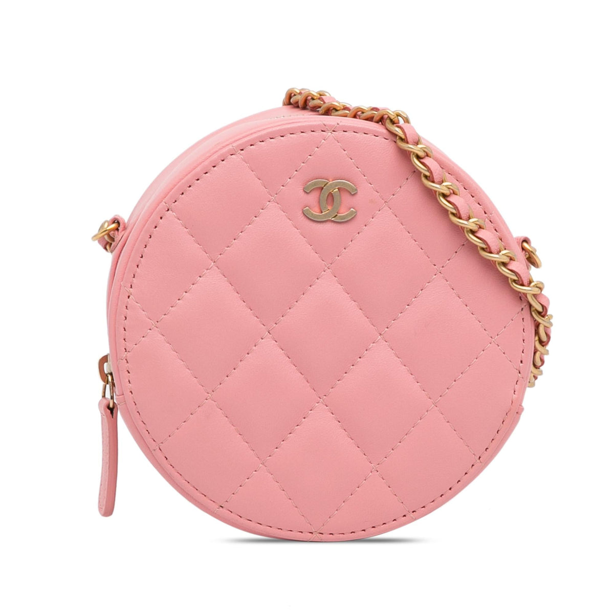 Chanel Bags Chanel Quilted Lambskin Round Crossbody (-pQfxfH) Elegant Everyday Designer Handbag