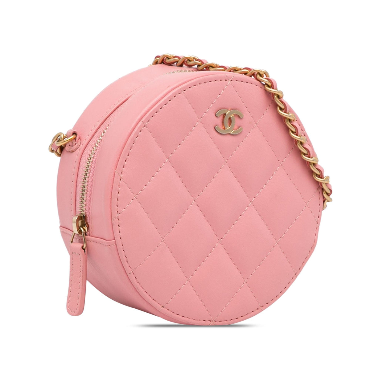 Chanel Bags Chanel Quilted Lambskin Round Crossbody (-pQfxfH) Elegant Everyday Designer Handbag