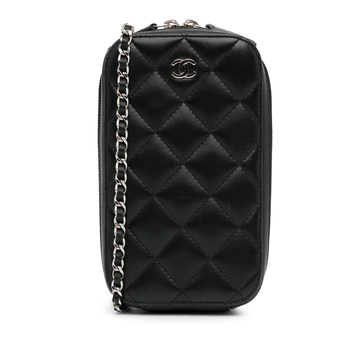 Chanel Bags Chanel Quilted Lambskin Zip Phone Case (-6GbcPW) Luxury Designer Leather Handbag