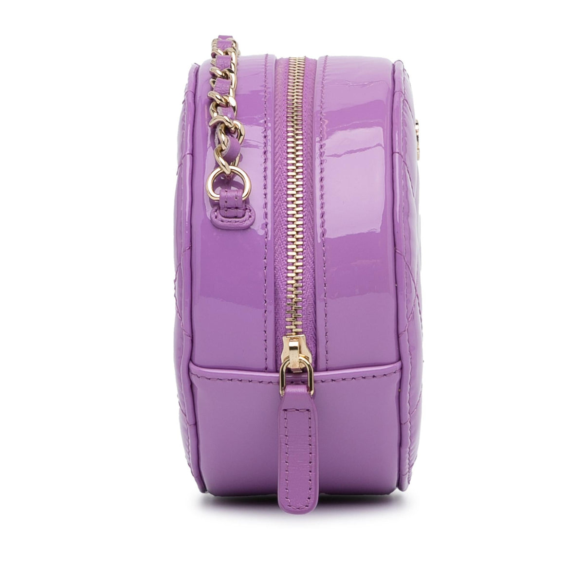 Chanel Bags Chanel Quilted Patent Round Clutch With Chain (-g7ORNQ) Premium Designer Shoulder Bag