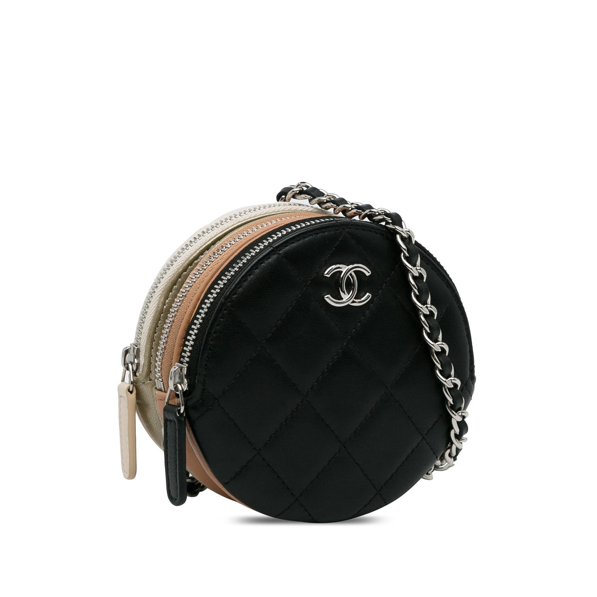 Chanel Bags Chanel Round Triple Zip Crossbody Bag (-kLY0yh) Luxury Designer Leather Handbag
