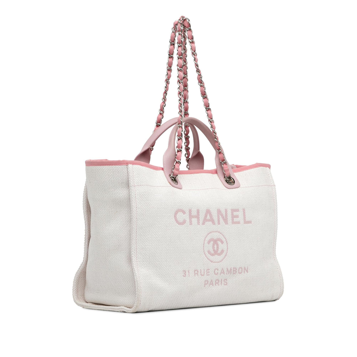 Chanel Bags Chanel Canvas Deauville Satchel (-mwl0mY) Luxury Designer Leather Handbag
