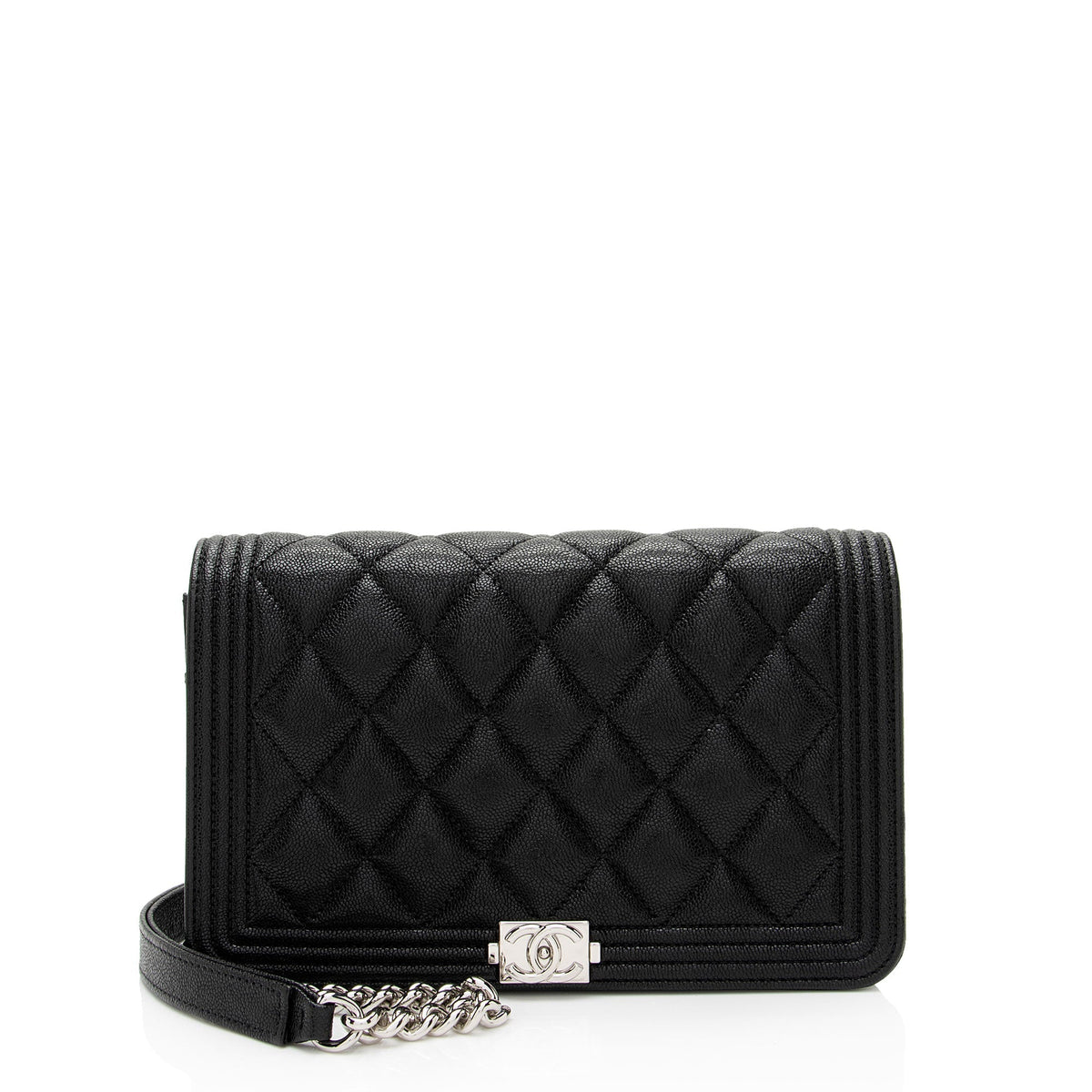 Chanel Wallets? Chanel Caviar Leather Boy Wallet on Chain (-Rw1D6r) Elegant Everyday Leather Wallet