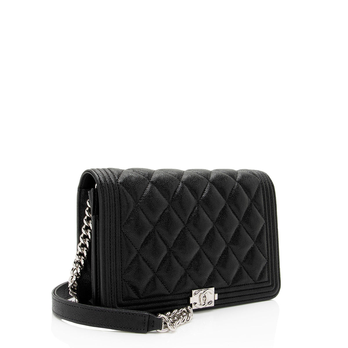 Chanel Wallets? Chanel Caviar Leather Boy Wallet on Chain (-Rw1D6r) Elegant Everyday Leather Wallet