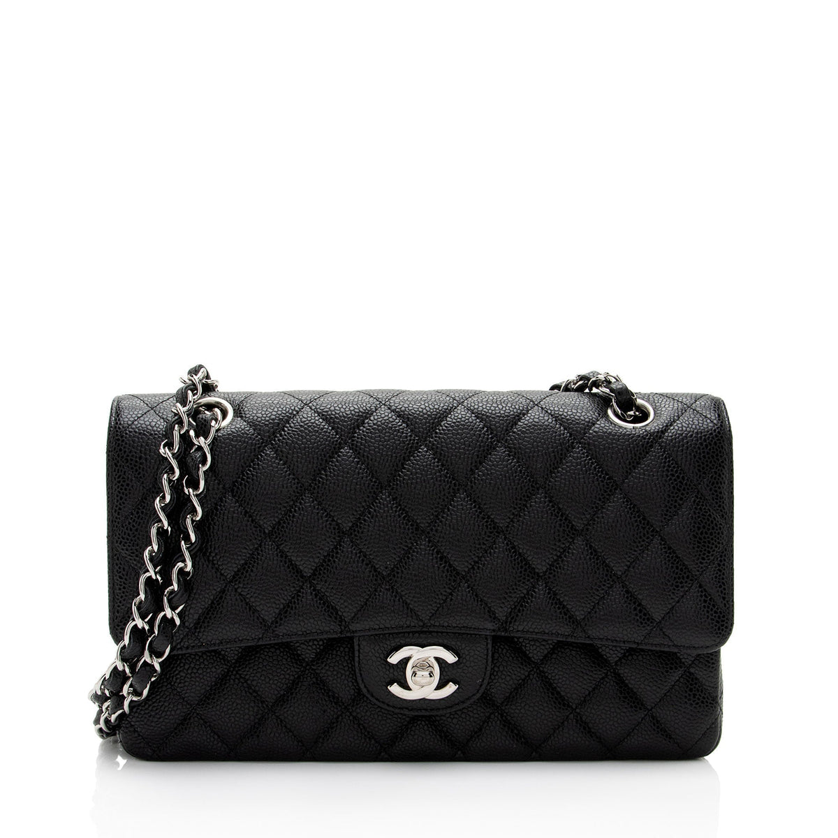 Chanel Bags Chanel Caviar Leather Classic Medium Double Flap Bag (-QtEapM) Luxury Designer Leather Handbag