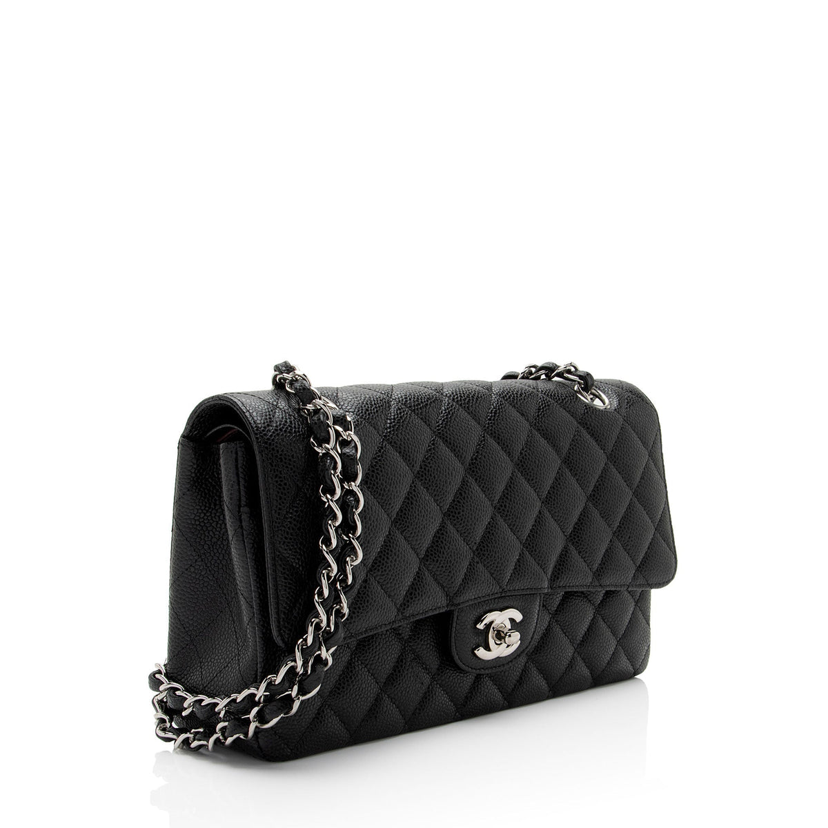 Chanel Bags Chanel Caviar Leather Classic Medium Double Flap Bag (-QtEapM) Luxury Designer Leather Handbag
