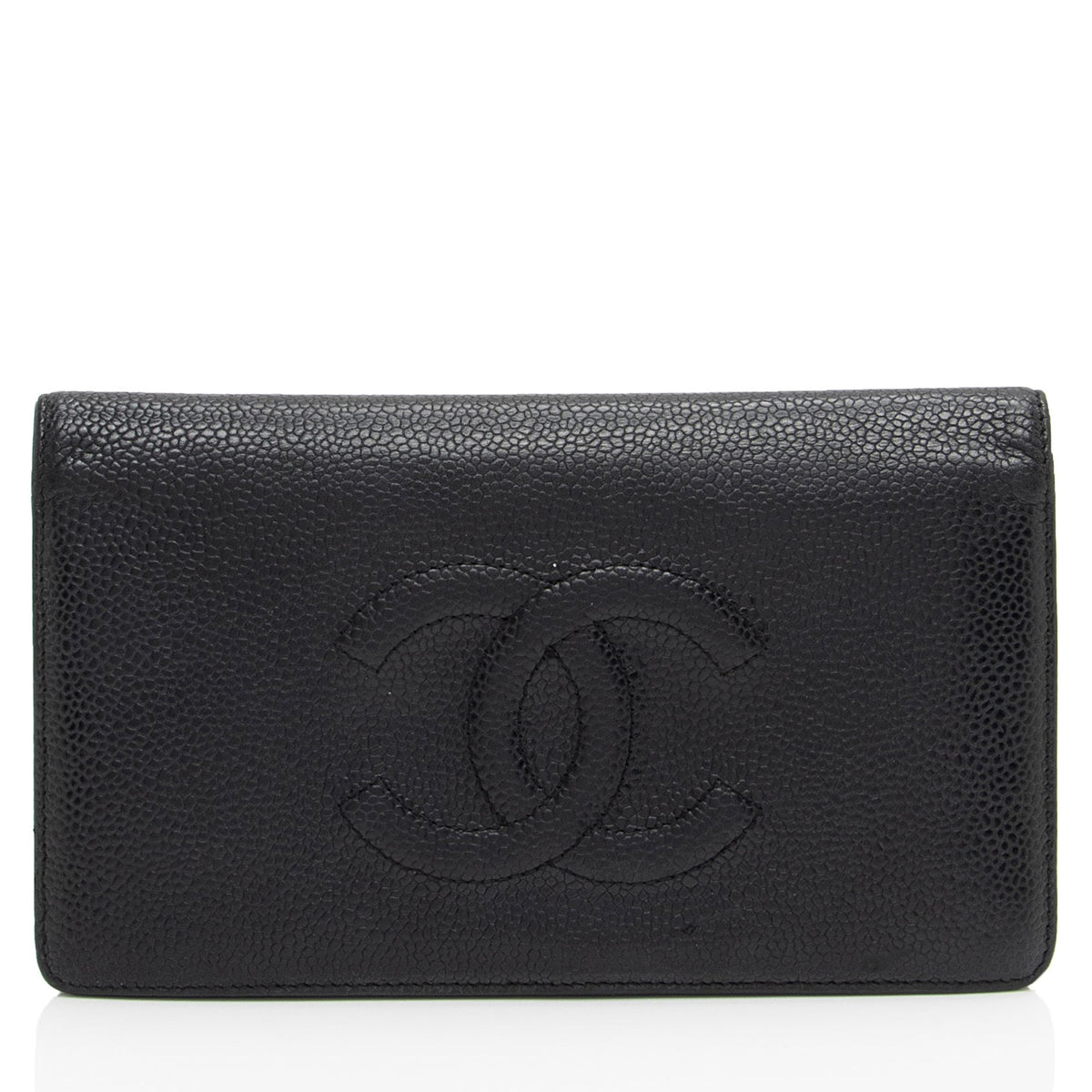 Chanel Wallets? Chanel Caviar Leather Timeless Yen Wallet (-LO1ZVY) Elegant Everyday Leather Wallet