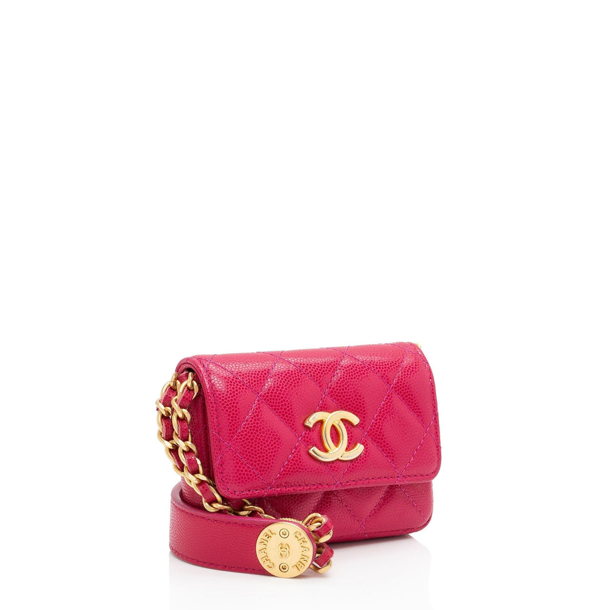 Chanel Bags Chanel Caviar Leather Twist You Buttons Flap Chain Belt Bag (-Ndcd5I) Luxury Designer Leather Handbag