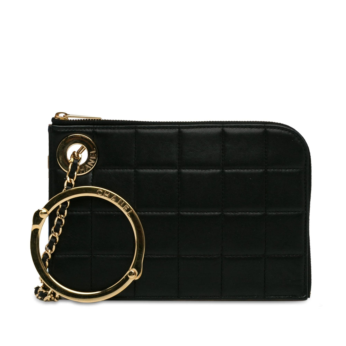 Chanel Bags Chanel Choco Bar Lambskin Clutch (-h7Hkni) Luxury Designer Leather Handbag