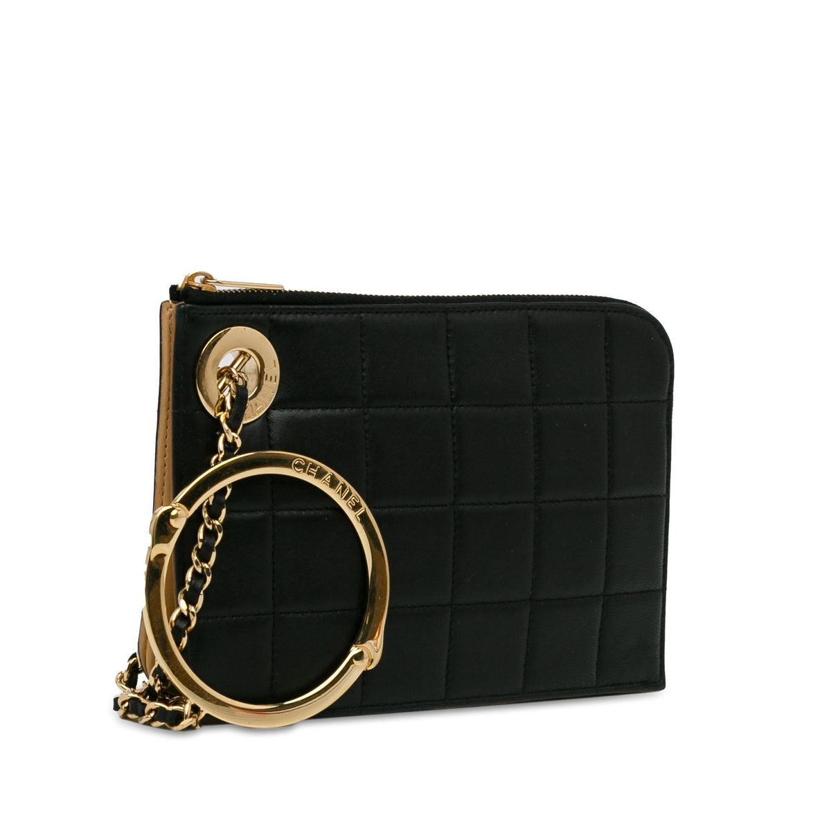 Chanel Bags Chanel Choco Bar Lambskin Clutch (-h7Hkni) Luxury Designer Leather Handbag
