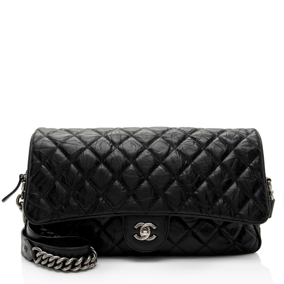 Chanel Bags Chanel Crumpled Calfskin Casual Rock Medium Flap Bag (-UREPyS) Elegant Everyday Designer Handbag