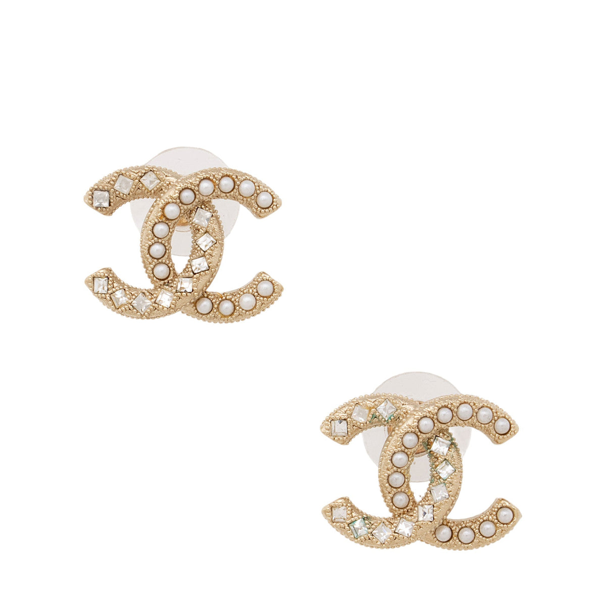 Chanel Jewellery? Chanel Crystal Pearl Stud Earrings (-y4Owwc) Luxury Designer Statement Jewellery