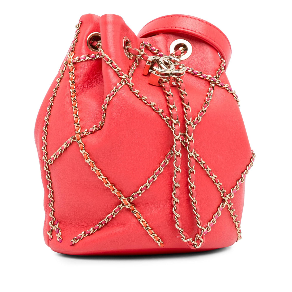 Chanel Bags Chanel Entwined Chain Drawstring Bucket (-j3tiCD) Luxury Designer Leather Handbag