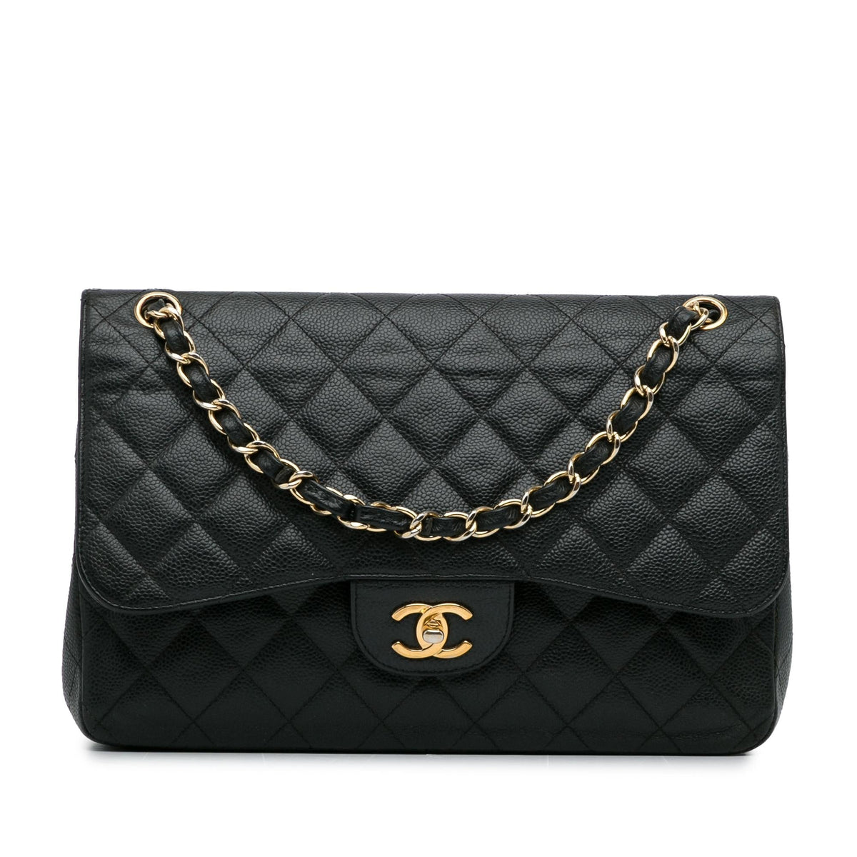 Chanel Bags? Chanel Jumbo Classic Caviar Double Flap (-KP2qbj) Luxury Designer Leather Handbag