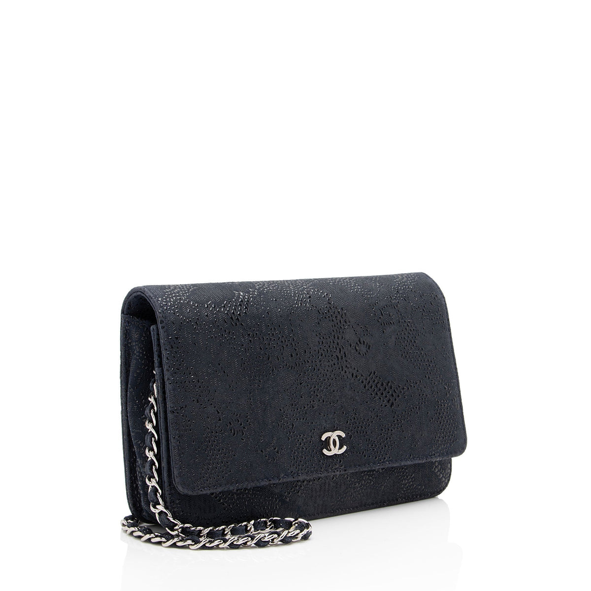 Chanel Wallets? Chanel Lace Embossed Goatskin Classic Wallet on Chain (-ZHPm4Q) Elegant Everyday Leather Wallet