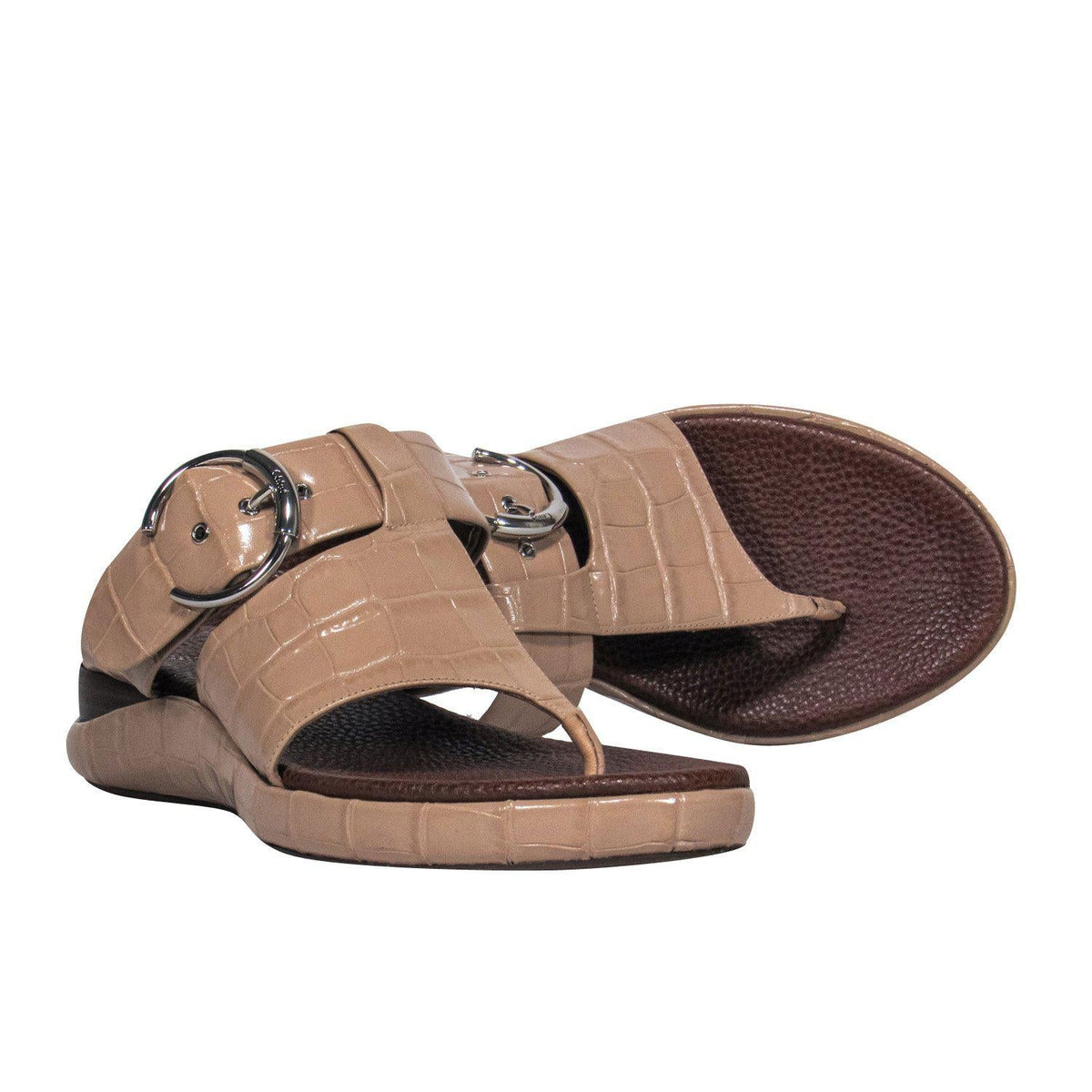Side view of Chloe flip-flop Beige premium designer bag