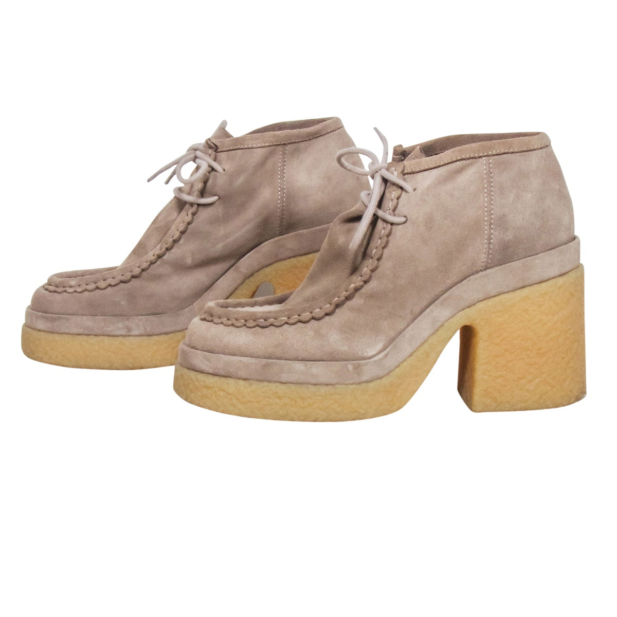 Chloe authentic luxury boot Beige suede craftsmanship