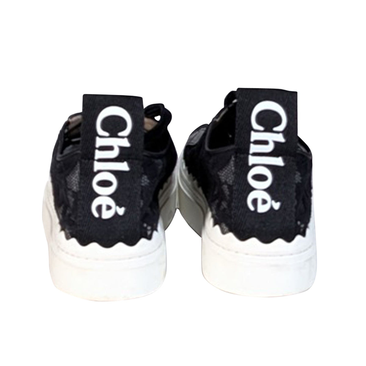 Chloe designer sneaker leather closeup detail