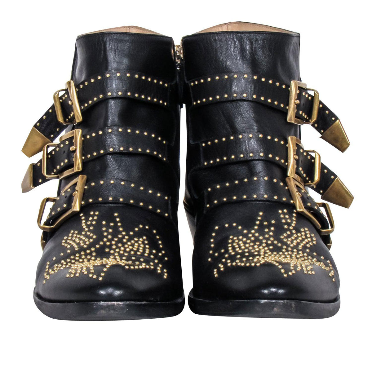 Side view of Chloe boot Black premium designer bag