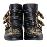 Side view of Chloe boot Black premium designer bag