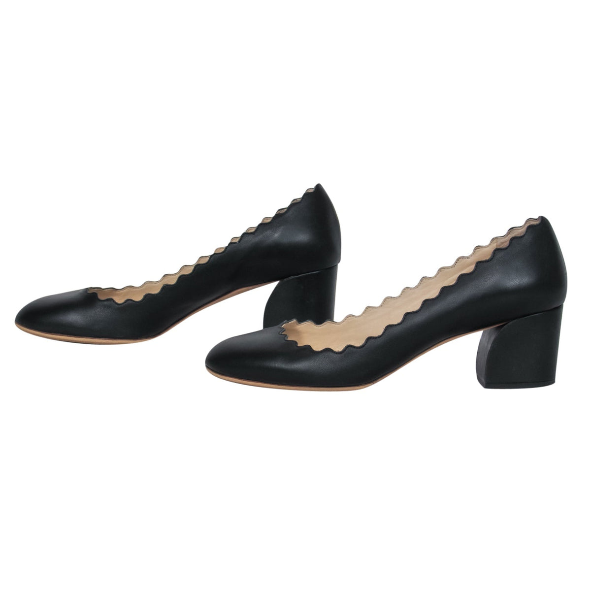 Side view of Chloe pump Black premium designer bag