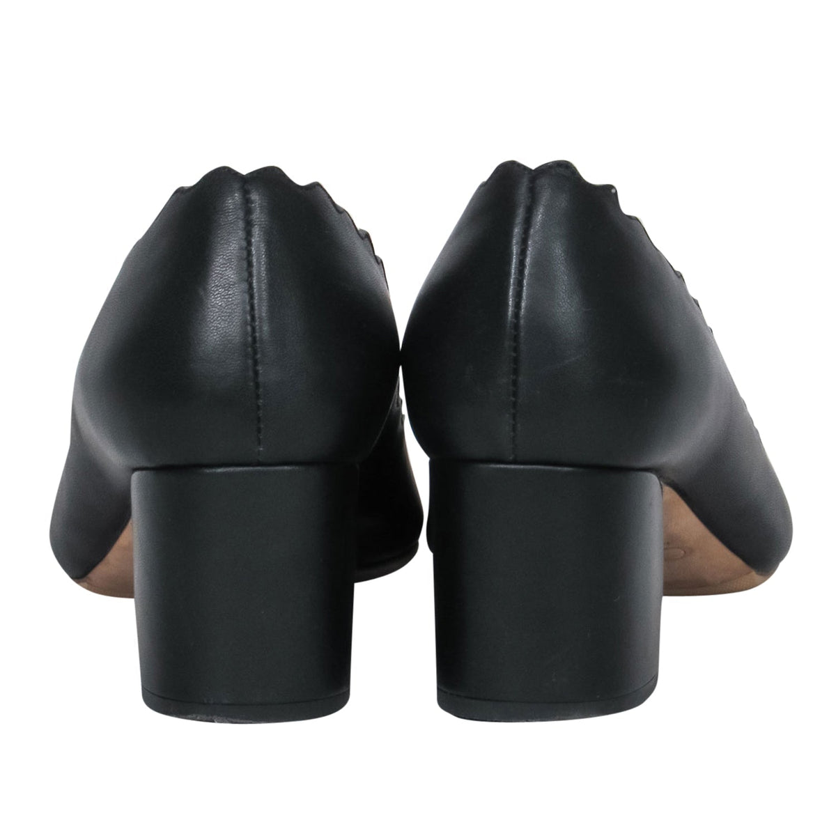 Chloe authentic luxury pump Black leather craftsmanship