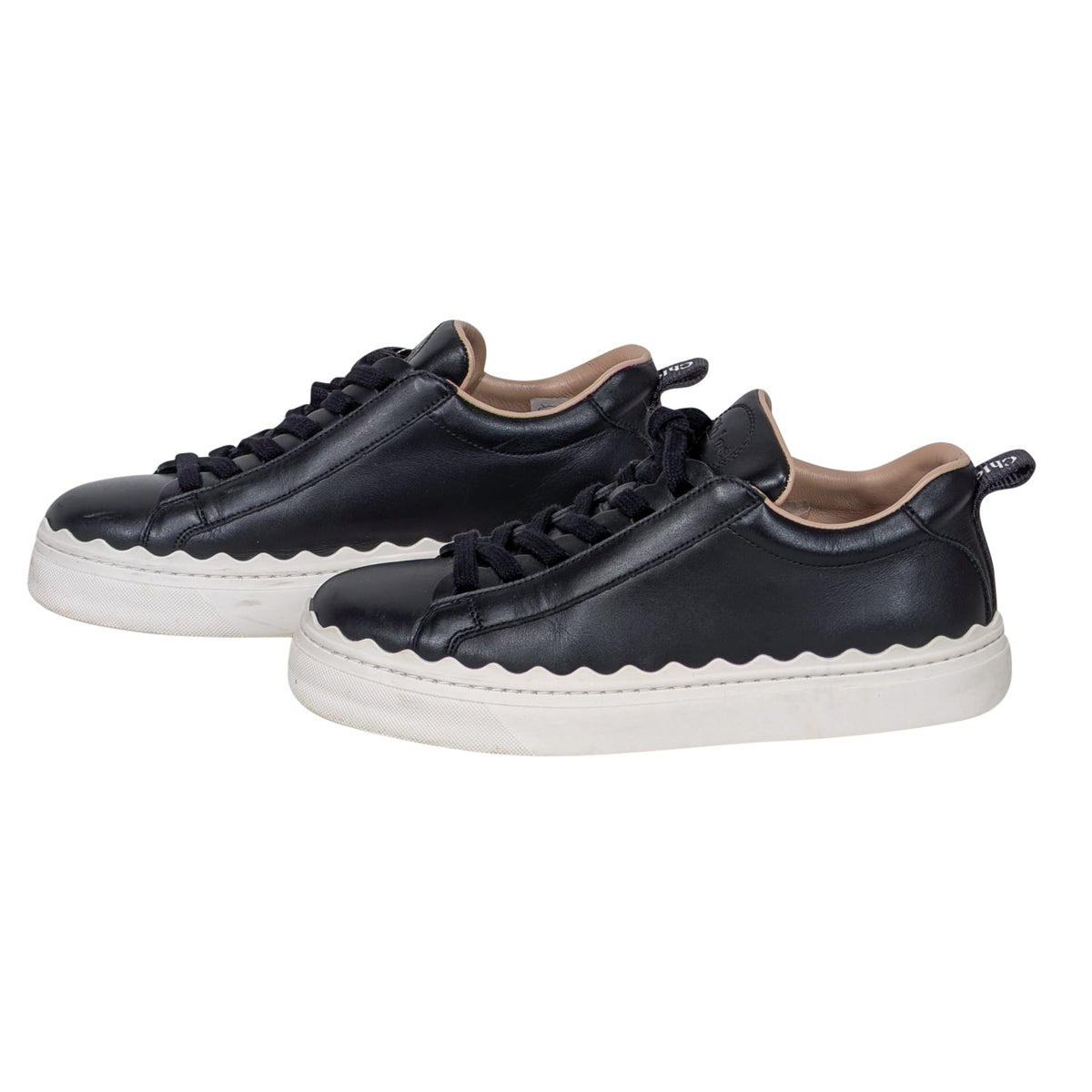 Chloe authentic luxury sneaker Black leather craftsmanship