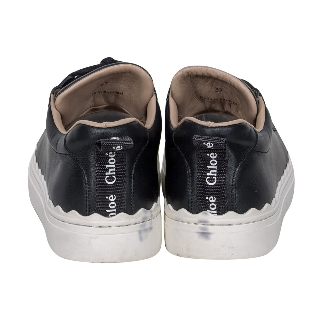 Chloe designer sneaker leather closeup detail