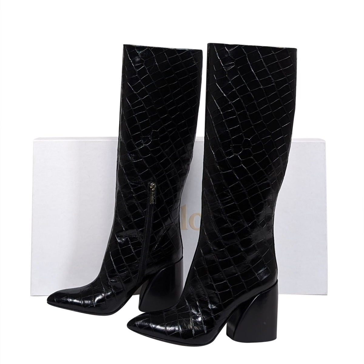 Auremantinia elegant leather Tall Boot back view