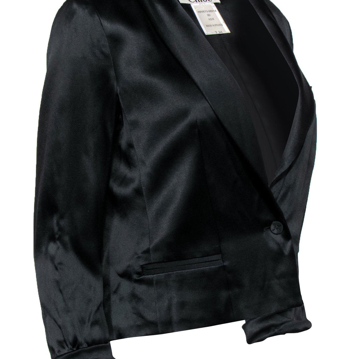 Side view of Chloe blazer Black premium designer bag