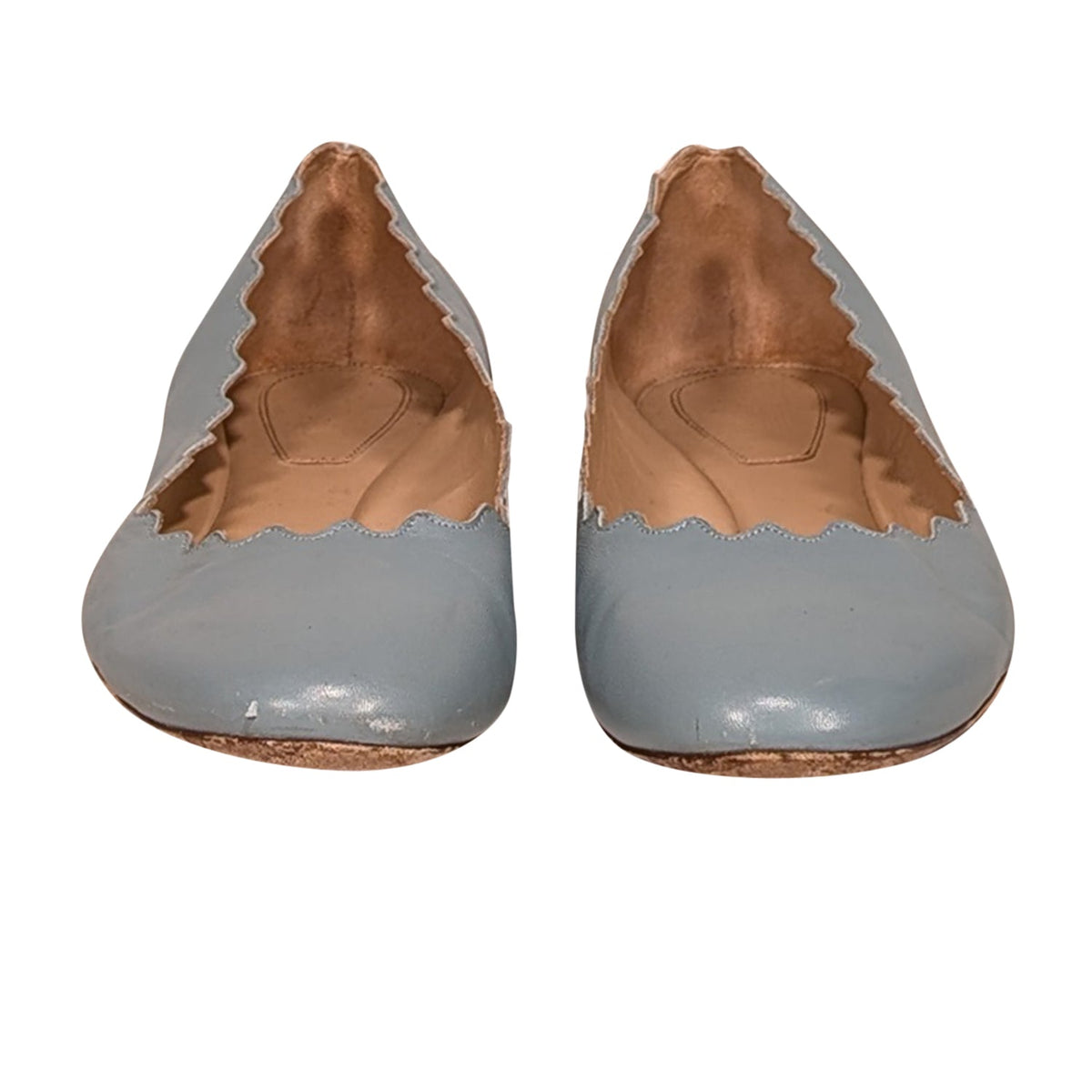 Side view of Chloe flat Blue premium designer bag