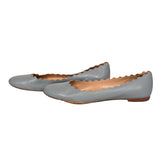 Chloe authentic luxury flat Blue leather craftsmanship